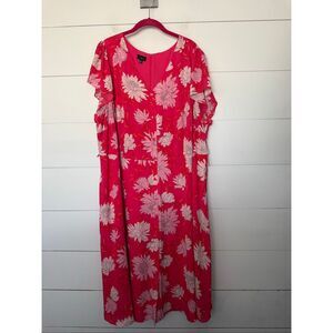 Talbots Women’s 24W Red Floral Patterned Dress Plus Size